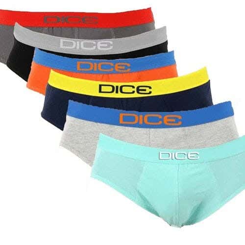 Dice Cotton Men Brief Set, S, 6 Pieces - Multicolor