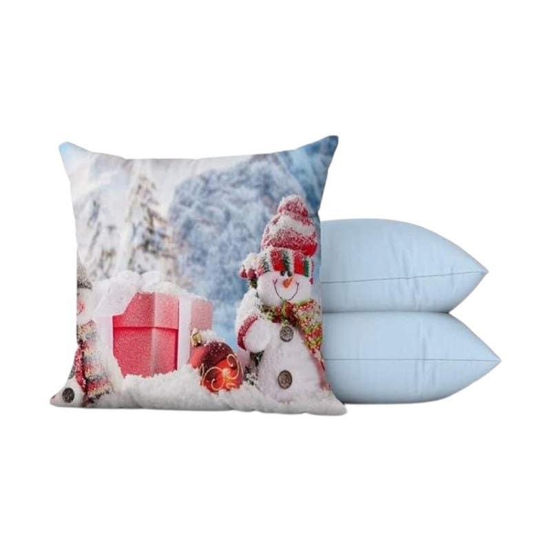 Christmas Snowman Design Decorative Pillow - Multicolor