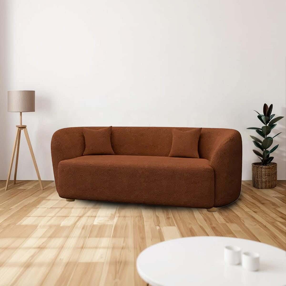 Modern sofa, beech wood, three-seater, Panda, 180x85x78 cm - brown