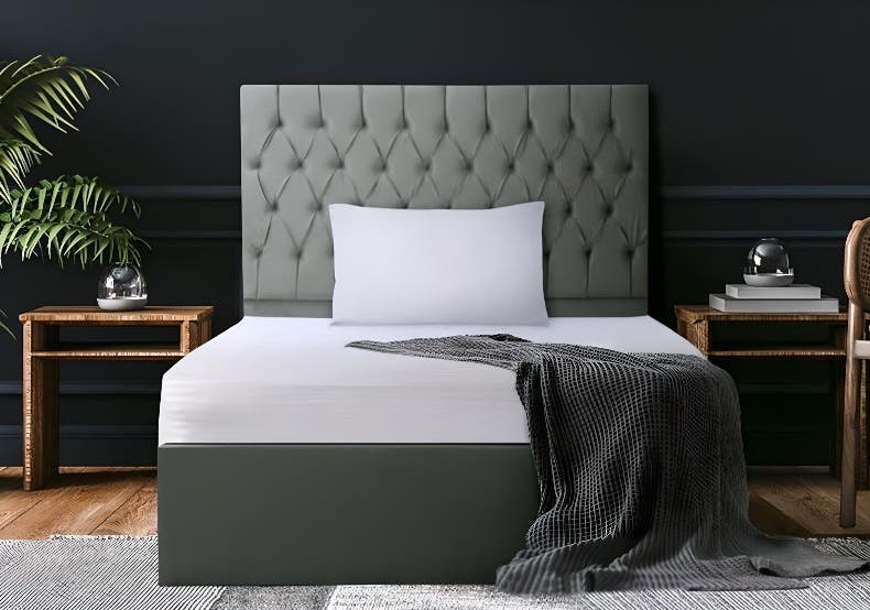 Beech & Counter Wood Cabotine Bed, 100x120x195 cm - Grey