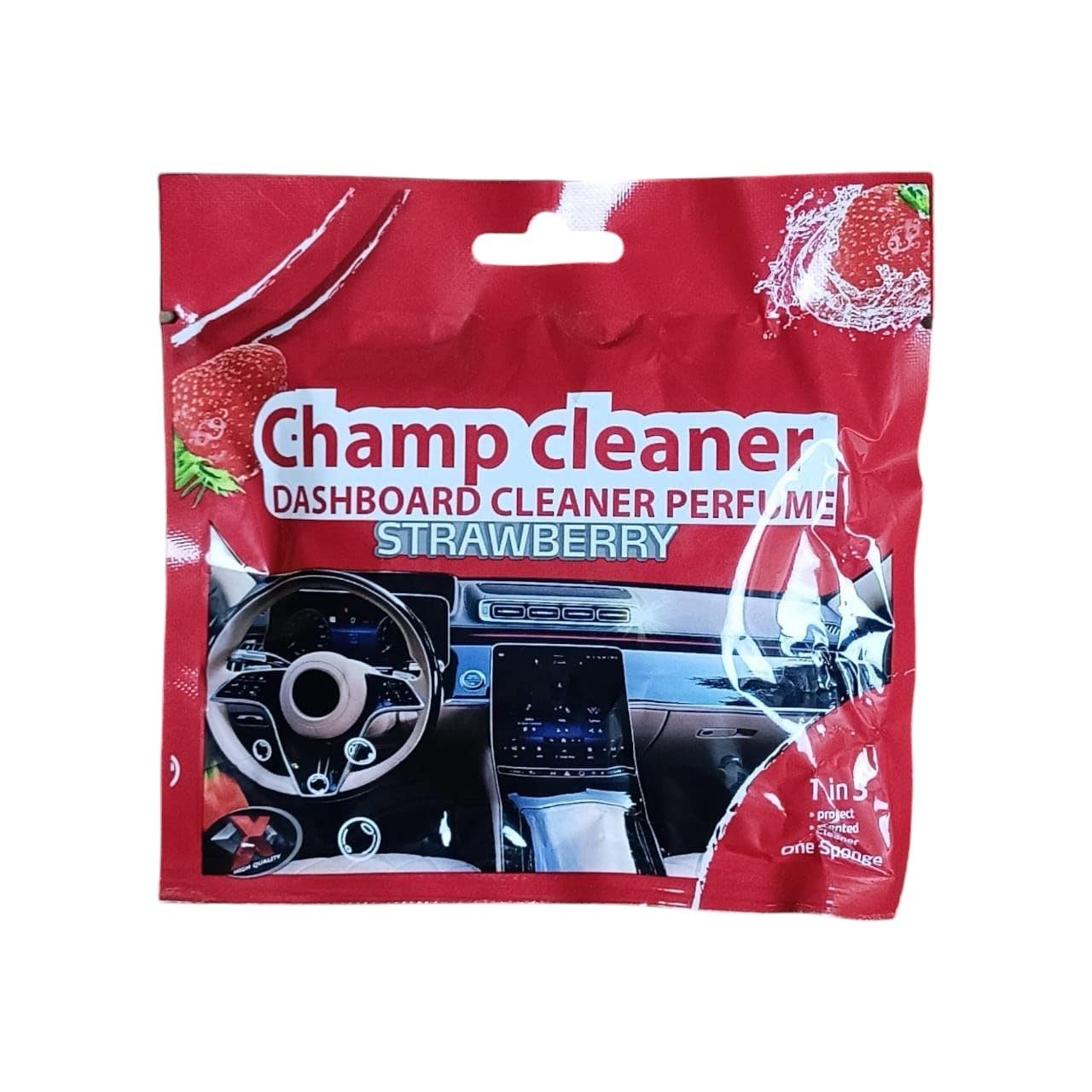 Champ Dashboard Cleaner with Strawberry Scent - Red