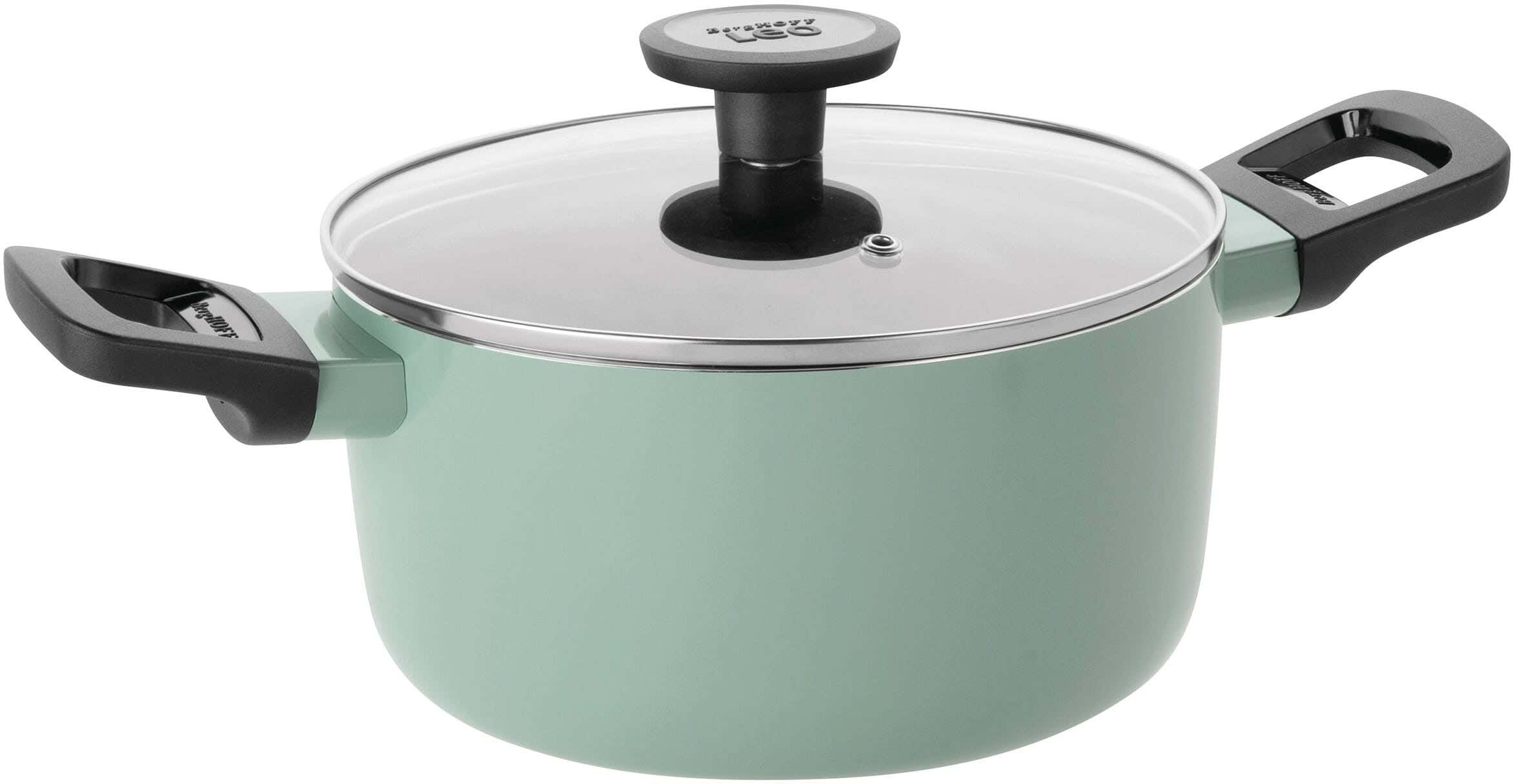 Berghoff Aluminium Pot With Lid, 20 Cm - Light Green