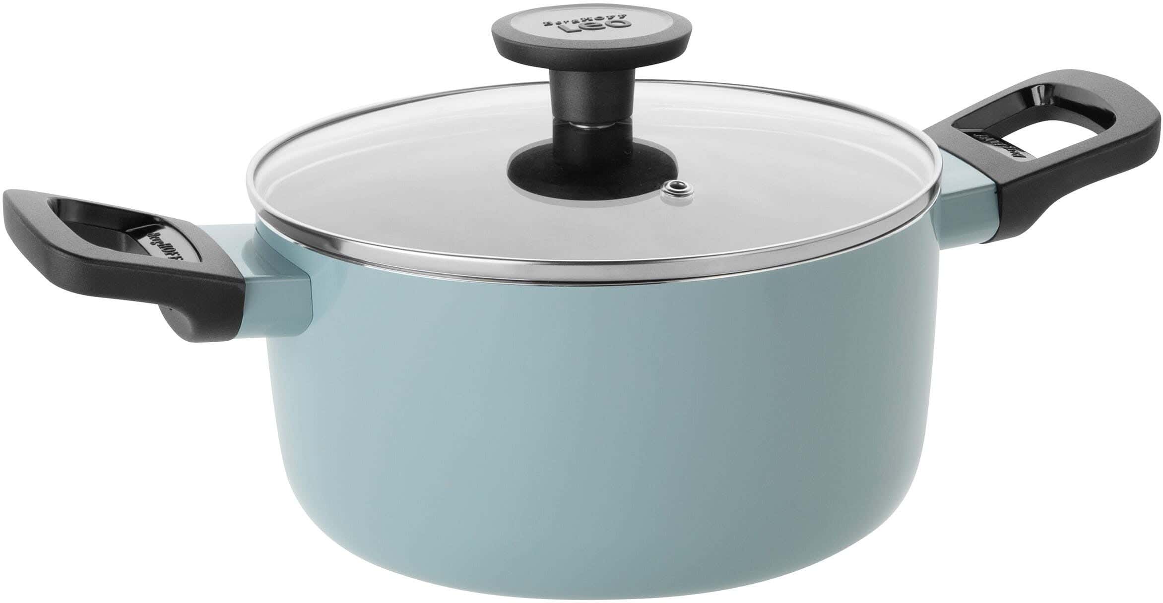 Berghoff Aluminium Pot With Lid, 20 Cm - Light Green