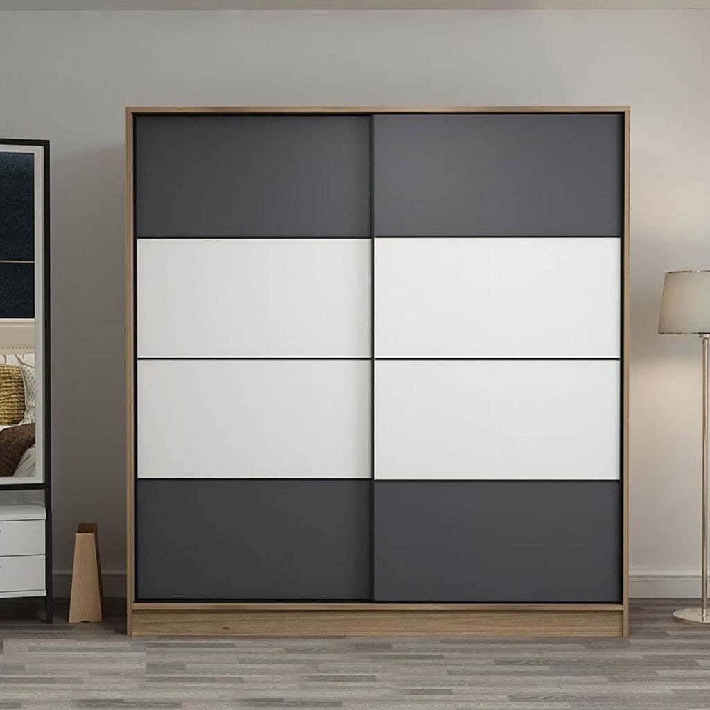 Wardrobe MDF Wood Covered With HPL Layer, 190×140×50 cm - Multicolor