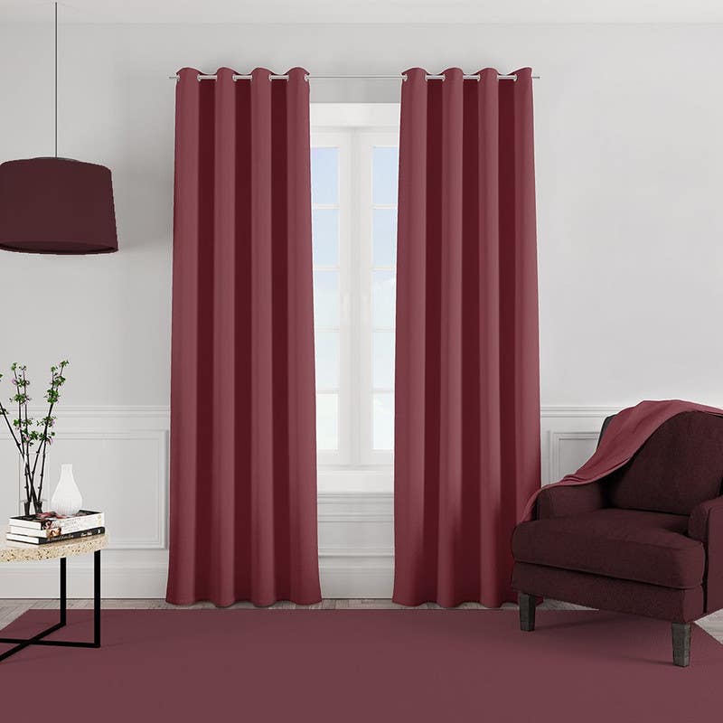 Sabia curtain, 2 pieces, 290x270 cm - Burgundy