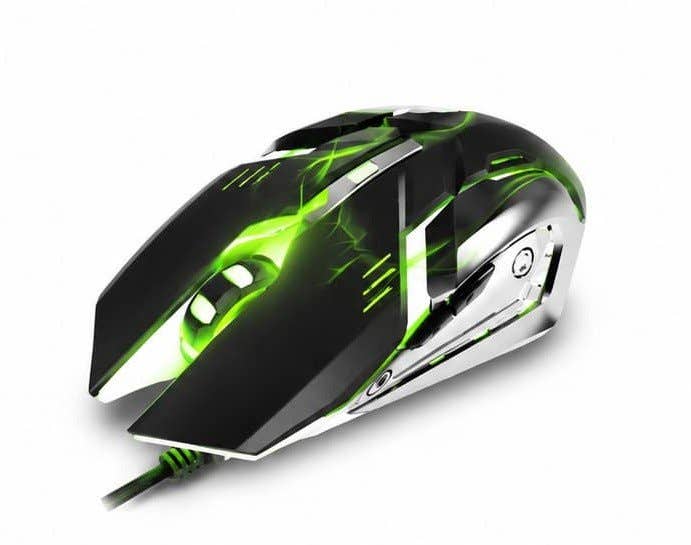 Zr-1850 Professional Wired Gaming Mouse - 3600 Dpi With Green Led Illumination
