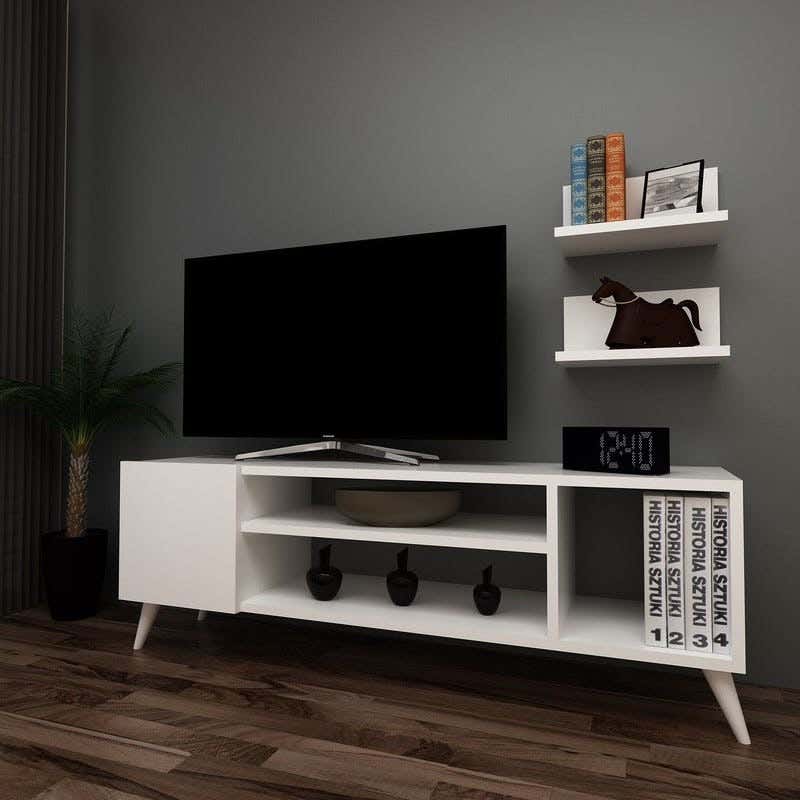Wooden Tv Table, 160X53X30 Cm - White