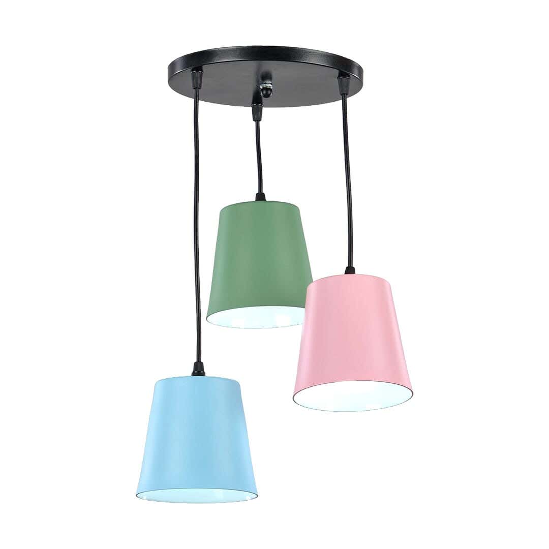 Aluminum Modern Chandelier, 3 Lamp, 35×35 Cm - Multicolor