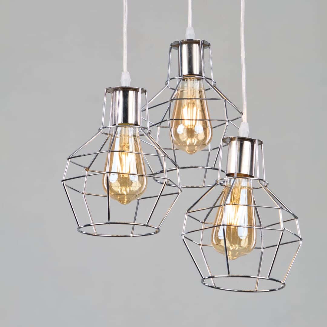 Metal Modern Chandelier, 3 Lamp, 35×60 Cm - Gold