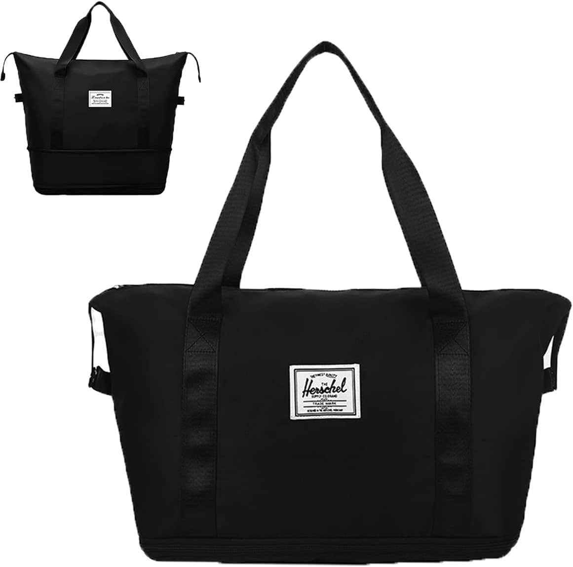 Lhchan Waterproof Travel Duffel Bag, Medium - Black