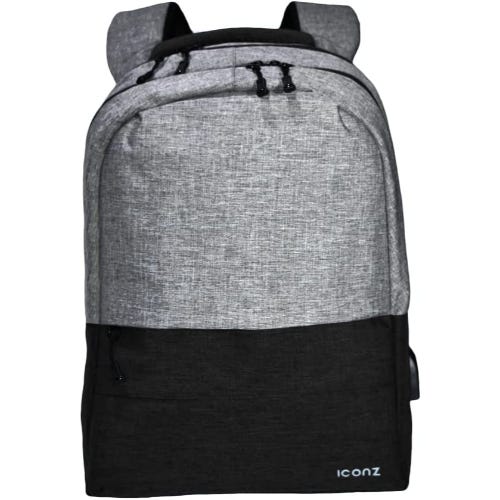 Iconz Backpack, Compatible With Devices Up To 15.6 Inch - Black Grey