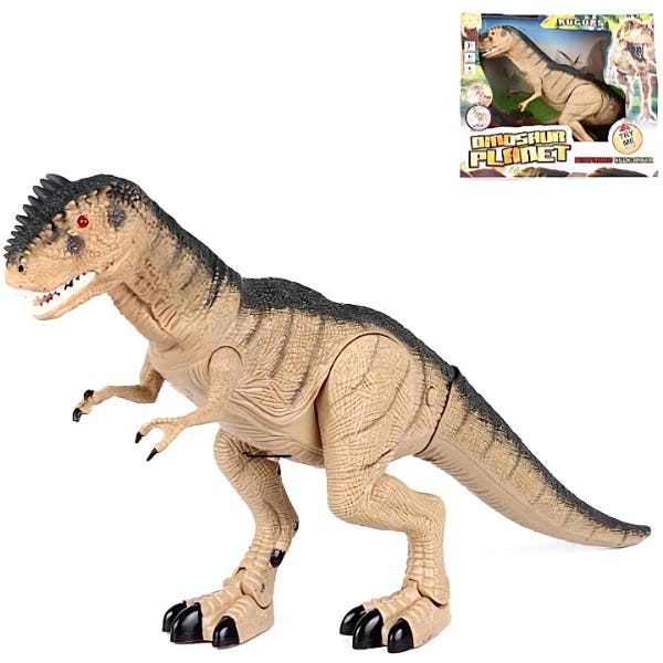 Remote Controlled Dinosaur Toy with Lights and Sounds, Battery-Operated, Multicolor - 6121A