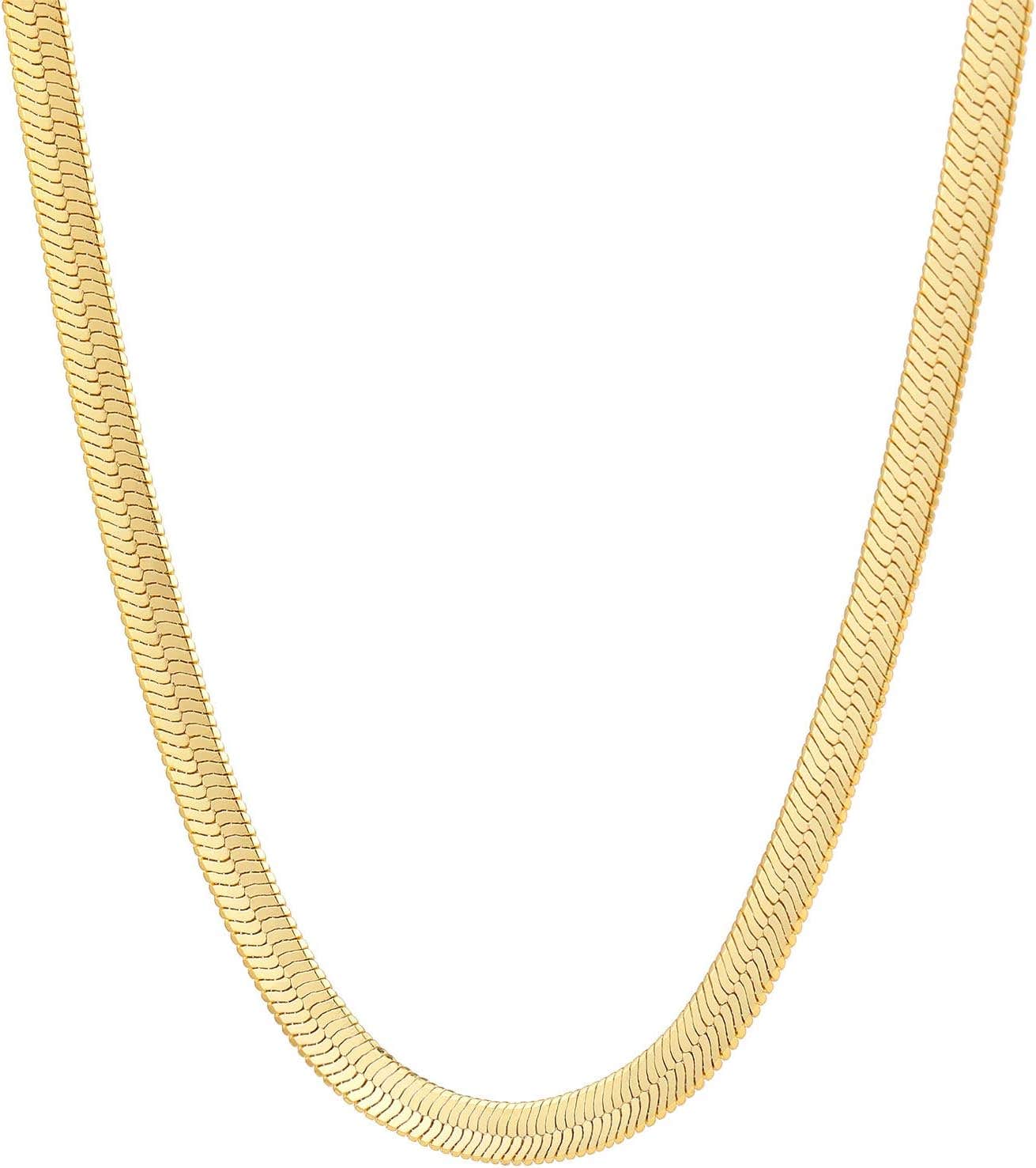 Fiusem High Polish Design Metal Gold Necklace - Gold