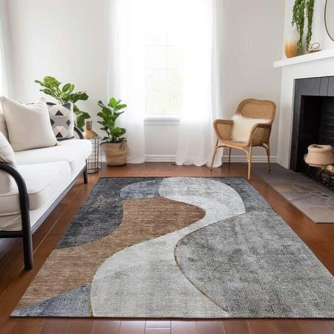 Line Sleep Dots Fabric Carpet protector, 200x300 cm - Multicolor