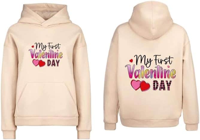 My First Valentine Day Design Comfortable Cotton Hoodie