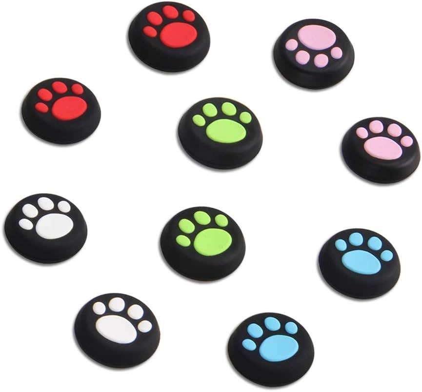 Xfuny Silicone Controller Thumb Grips Caps for PlayStation, Xbox One, 10 Pieces - Multicolor