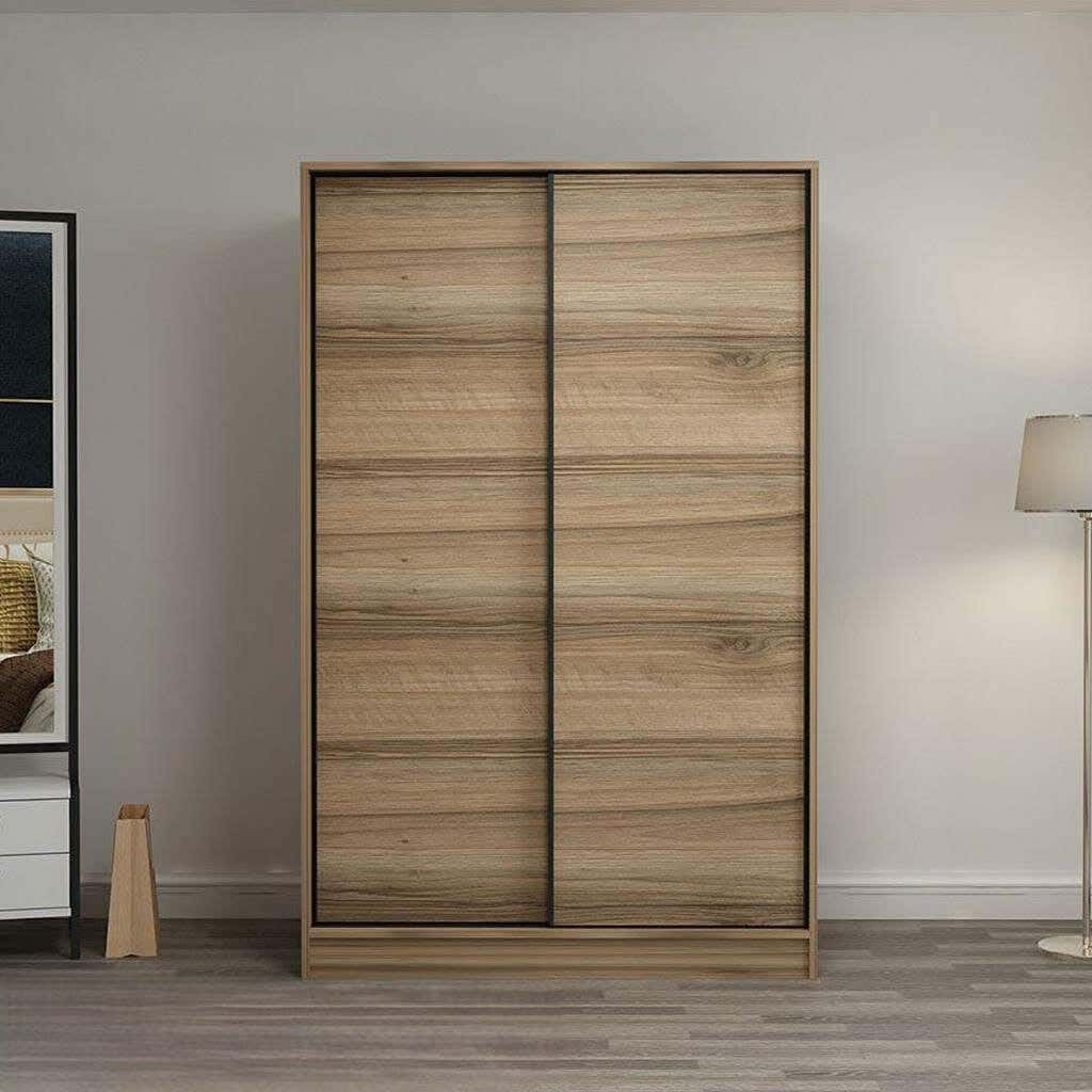 Wardrobe MDF Wood Covered With HPL Layer, 190×120×60 cm - Beige