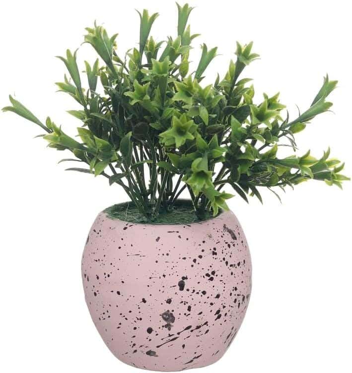 Planter pot, plastic clay - white green