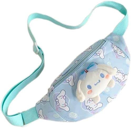 FF Cartoon Kids Dumpling‑Shape Crossbody Bag, 22x12x5 cm - Blue