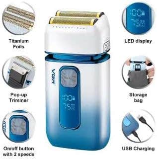 VGR V-362 Chin Use Shaving Machine For Men - White Blue