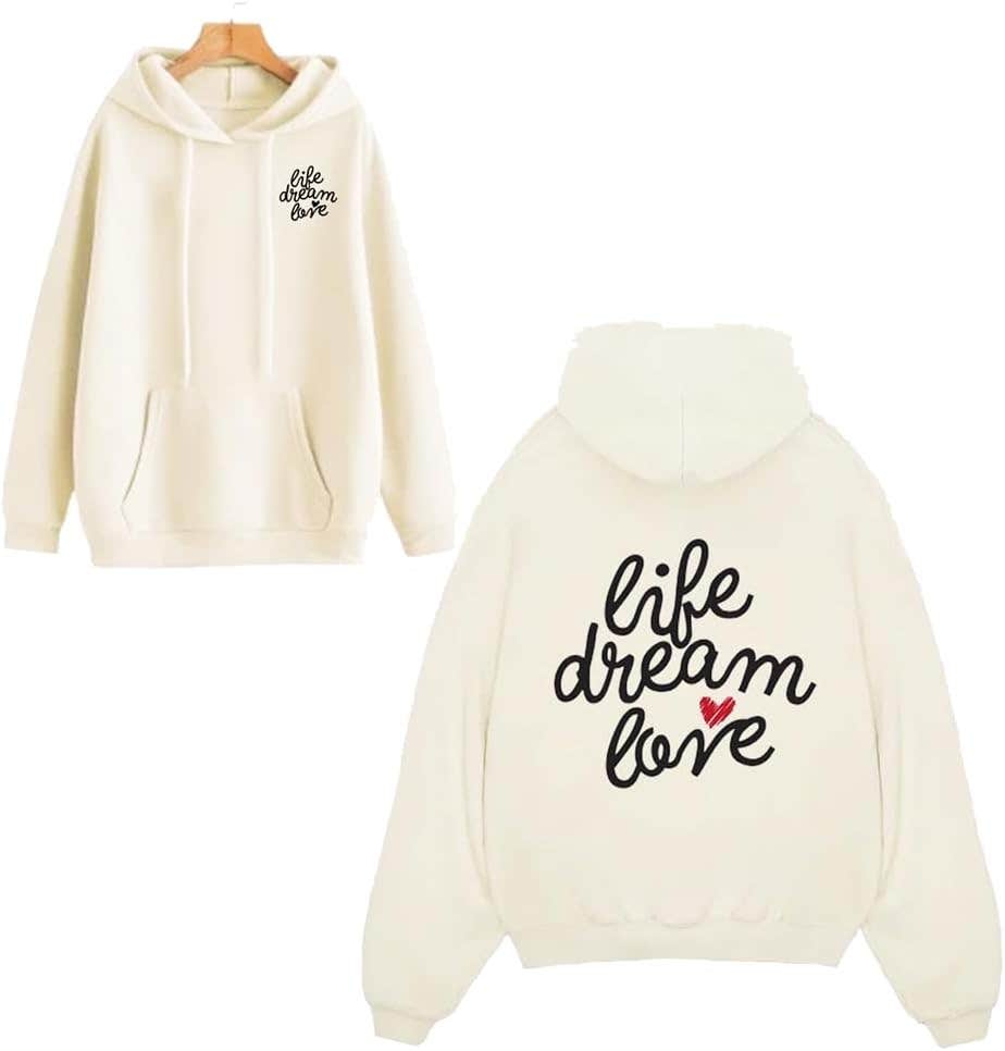 Life Dream Love Design Comfortable Cotton Hoodie