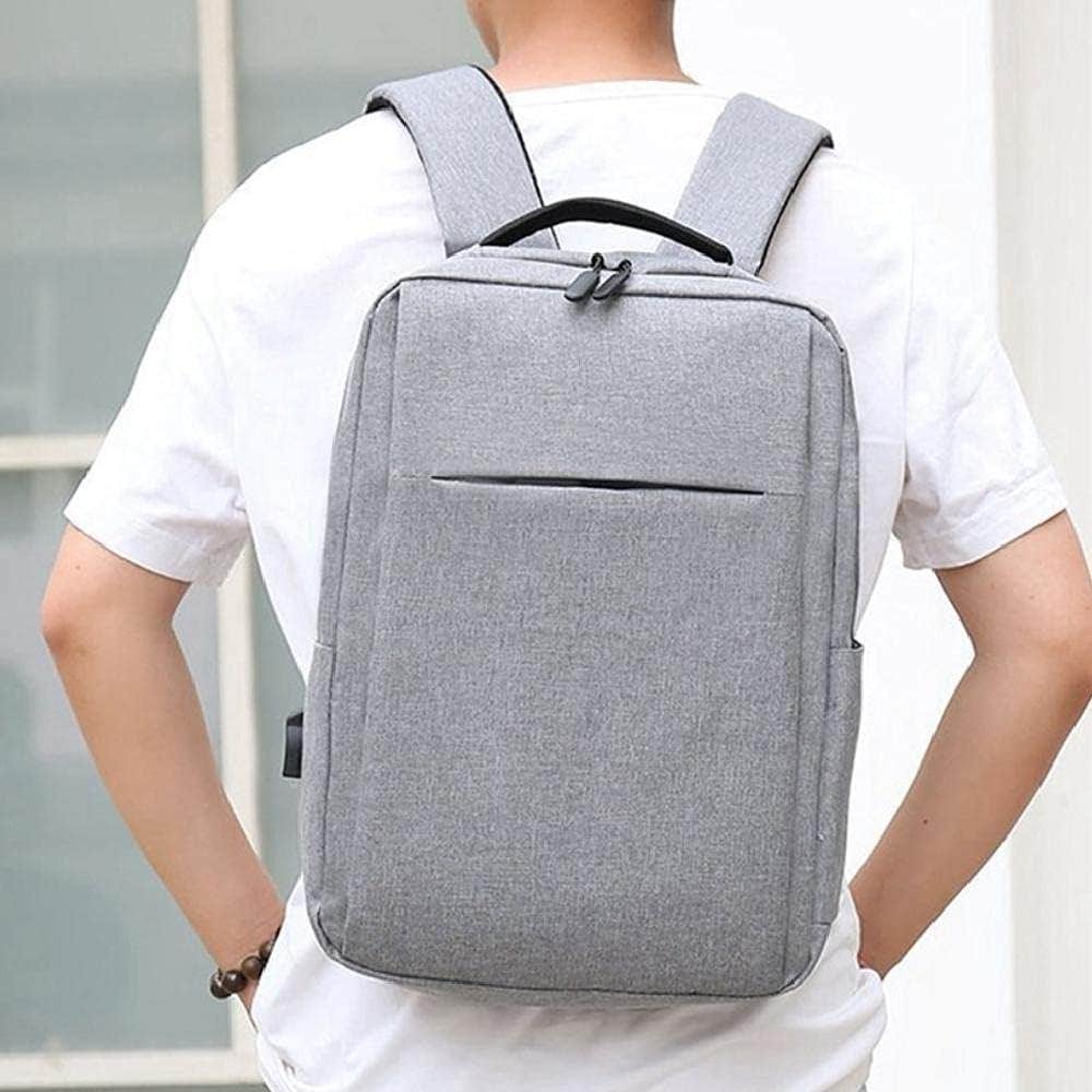 Charging Hole Travel Laptop Backpack - Grey