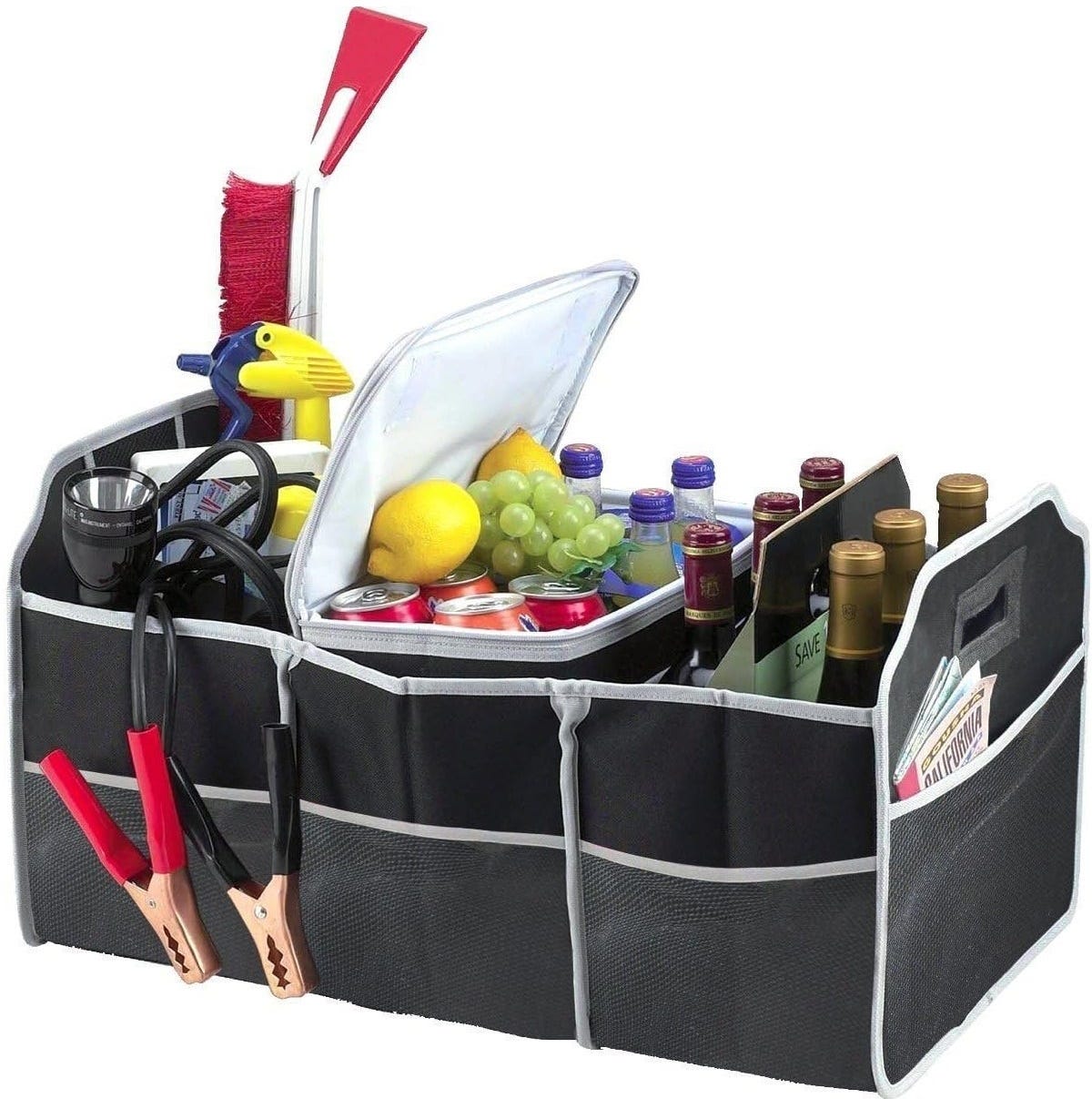 Car Trunk Organizer, 3 Eyes, 23 X 14 X 12 Cm - Black