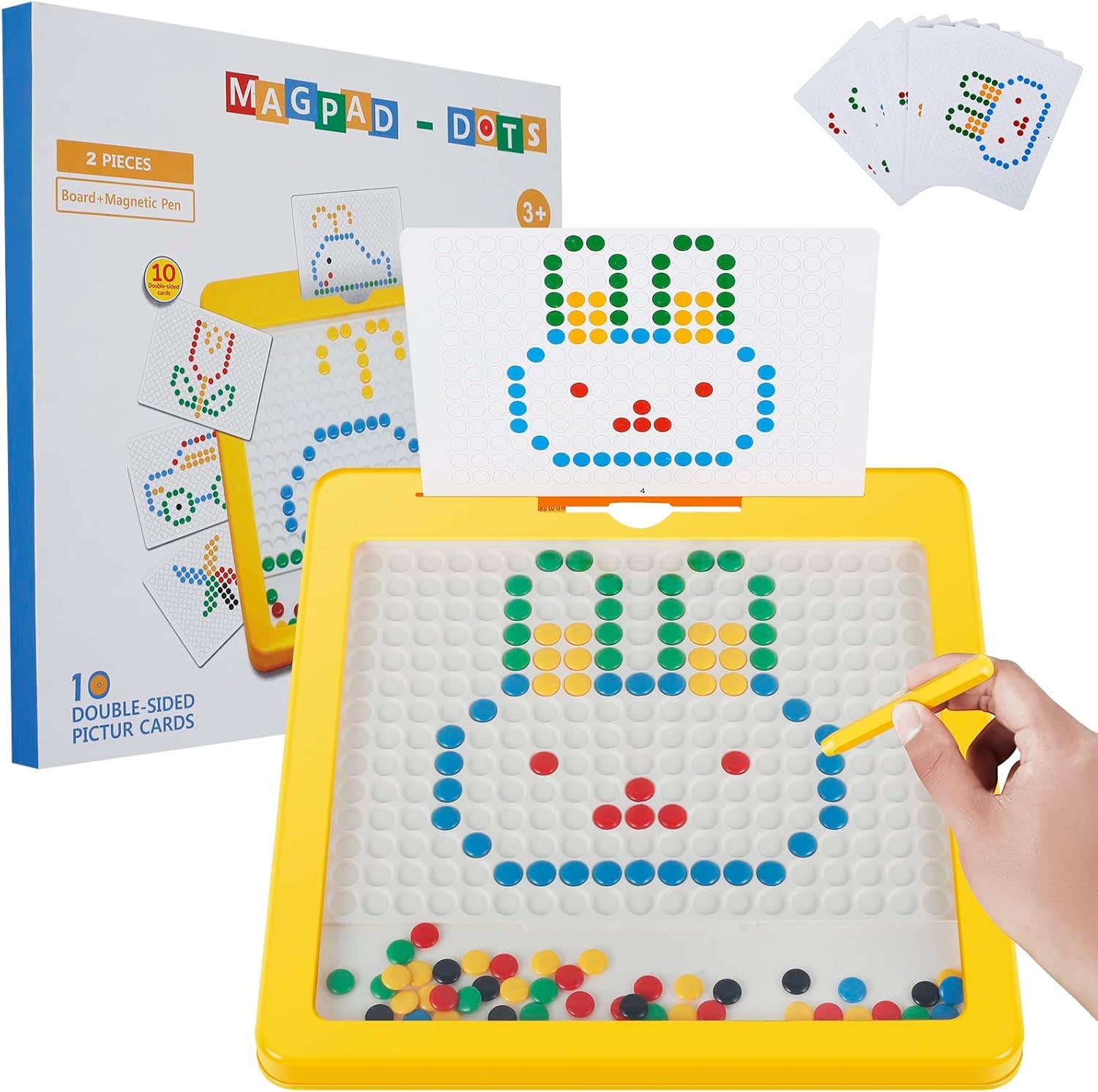 Siomiy Magnetic Beads Design Plastic Magnetic Drawing Board - Multicolor
