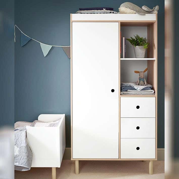 MDF Wood Clothes' Cabinet, 102x50x200 Cm - White