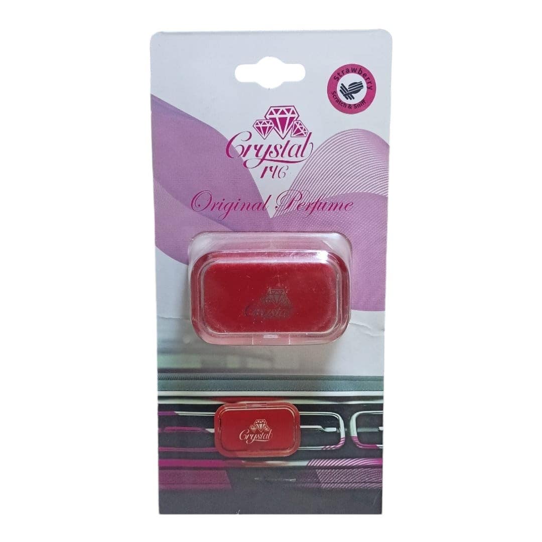 Crystal Car Air Freshener with Strawberry Scent - Red