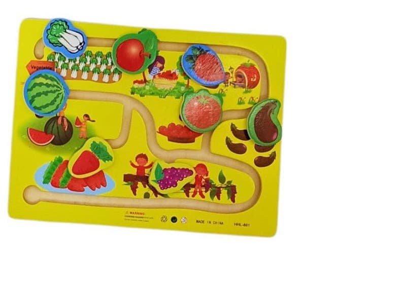 Alsafwa W27-9-1 Fruits And Vegetables Maze Toy for Unisex Children - Multicolor