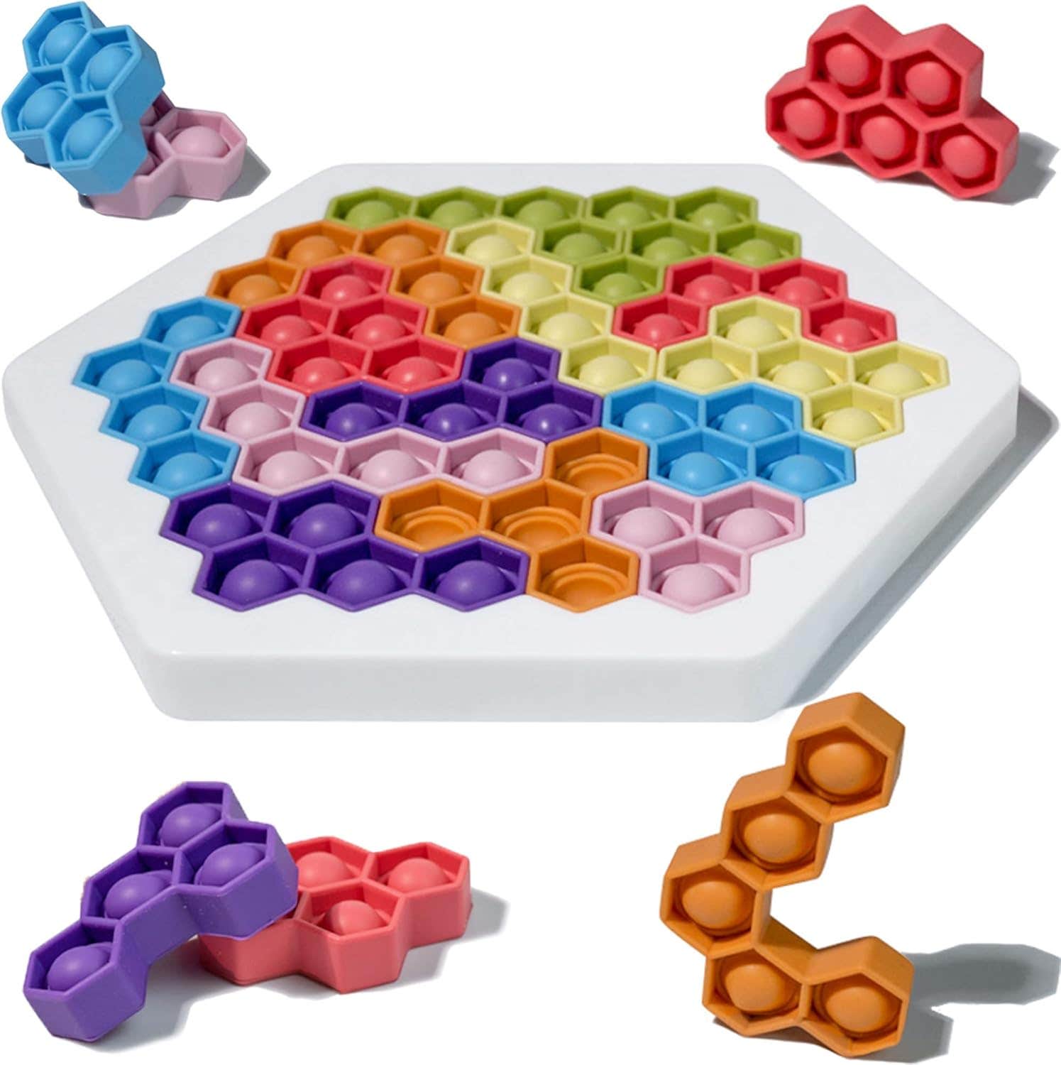Popkido Honeycomb Design Assembly Puzzle - Multicolor