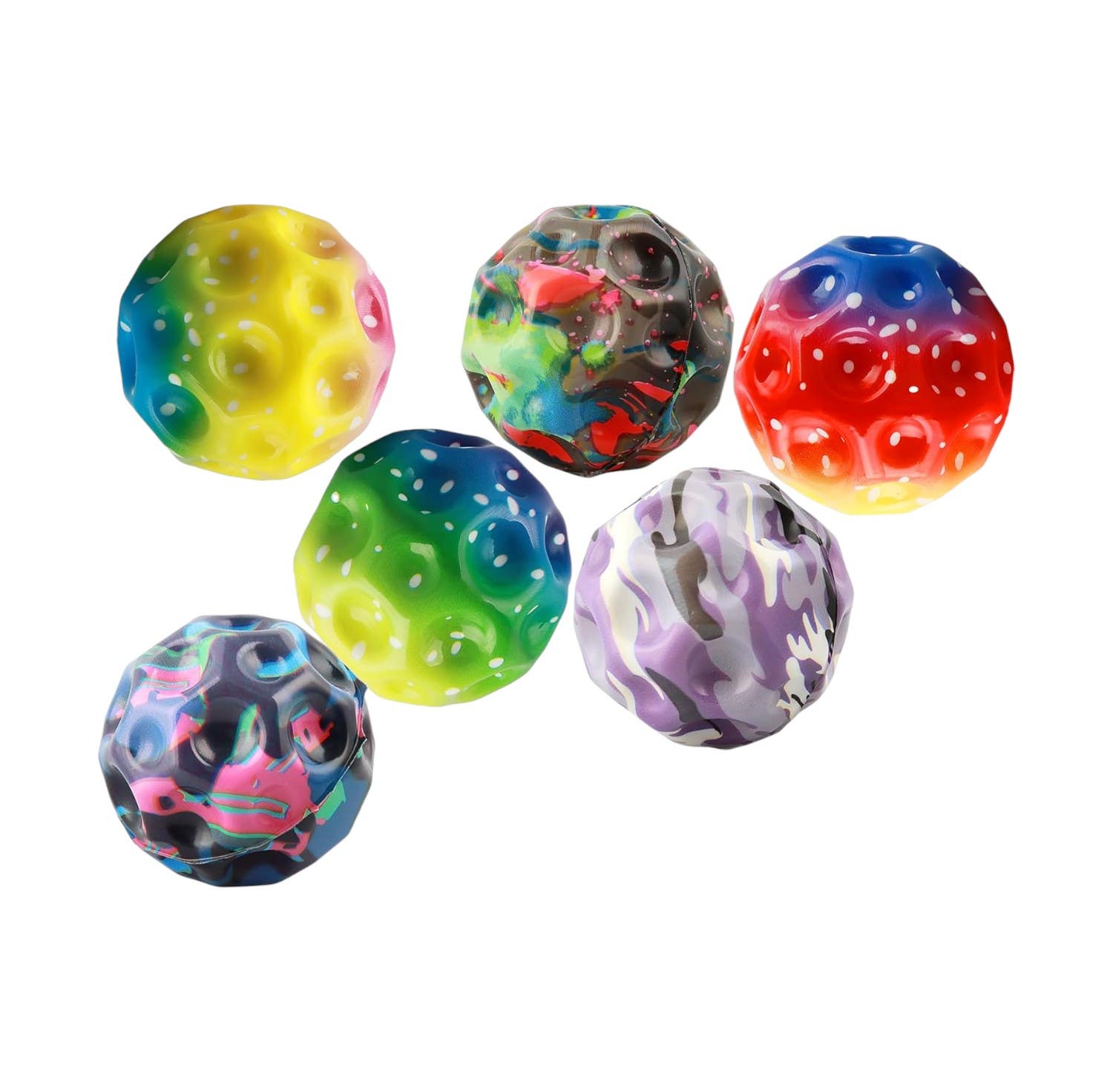 Binggunyo Bouncy Design Rubber Astro Jump Ball, 6 Pieces - Multicolor