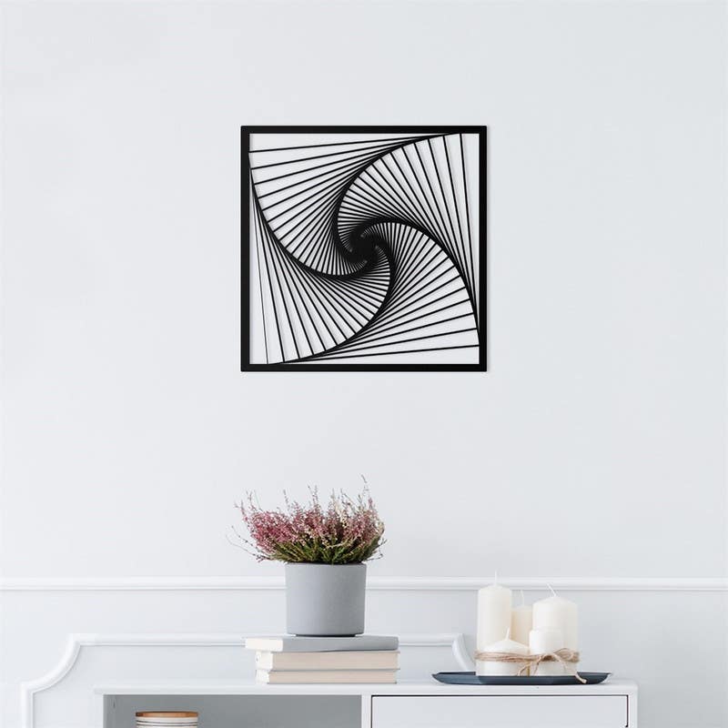 Decorative Wall Hanging, MDF Wood, 95×95 - Black