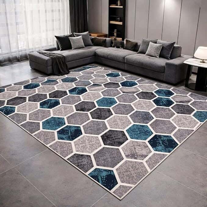Line Sleep Dots Fabric Carpet protector, 200x300 cm - Multicolor