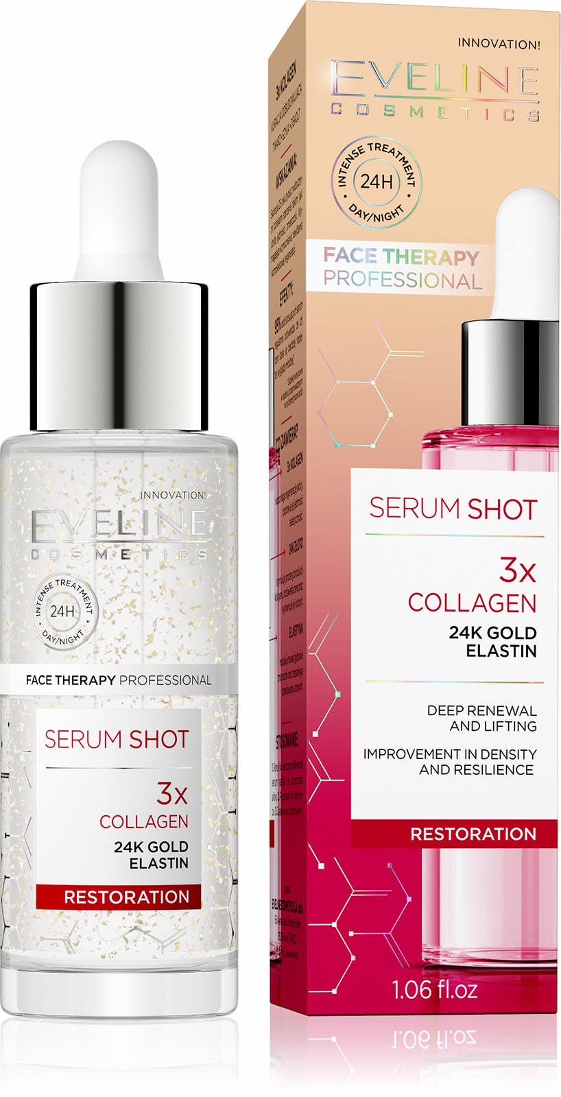 Eveline Cosmetics Face Therapy Professional 3x Collagen Deep Renewal and Lifting Serum Shot - 30 ml