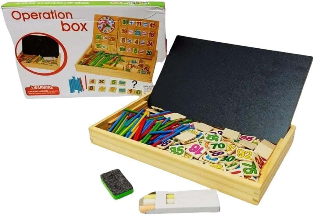 Alsafwa w21-27 Wooden Math Box - Multicolor