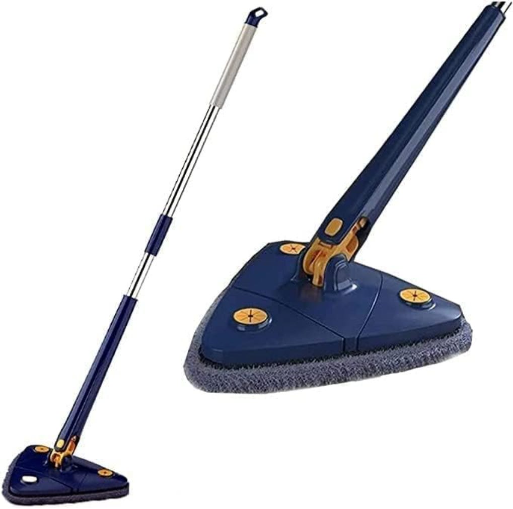 Cozen Rotating Head Plastic Floor Scrub Brush - Navy Blue