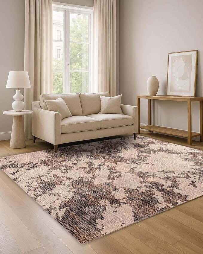 Line Sleep Dots Fabric Carpet protector, 200x300 cm - Multicolor