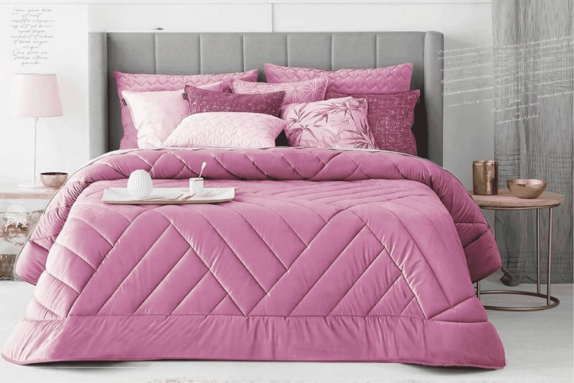 Rimas Large Quilt, 260x240cm, Faux Fur and Velvet Backing - Cashmere