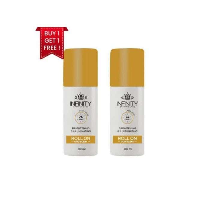 Infinity Roll-On Brightening Underarm Deodorant, Oud Scent (2 Pack)
