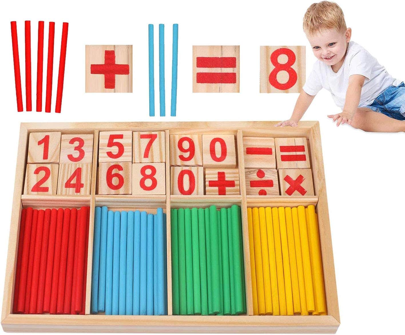 Sunshine Smile Educational Design Wooden Multiplication Table - Multicolor