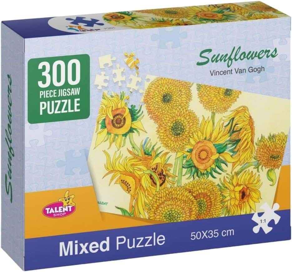 Talent Shop R45-2-7 Van Gogh Sunflower Painting Puzzle, 50x36cm, 300Pieces - Multicolor