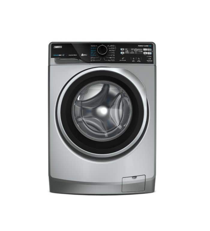 Zanussi ZWF7221SS7 Automatic Washing Machine, 7 kg, Front Load, Inverter Motor, 1200 RPM - Silver