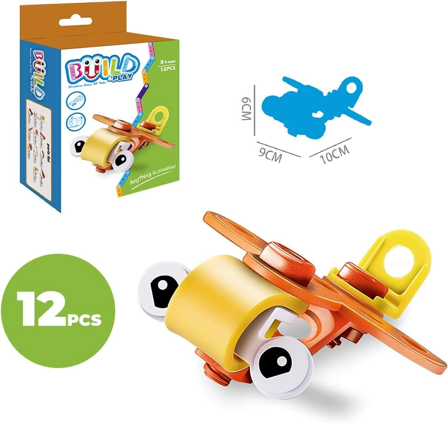 W56-33-4 Build & Play 12 Piece Building Set - Multicolor
