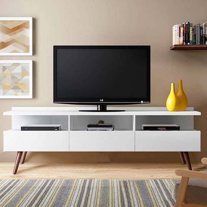 Wooden Tv Table, 180X55X36 Cm - White