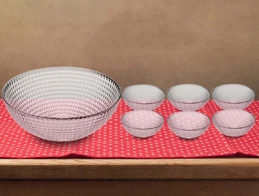 Pasabache Glass Bowl Set, 7 Pieces - White