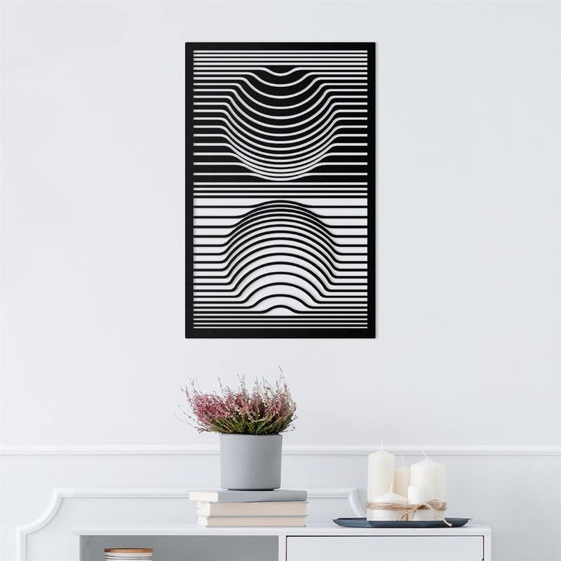 Decorative Wall Hanging, MDF Wood, 68×105 - Black
