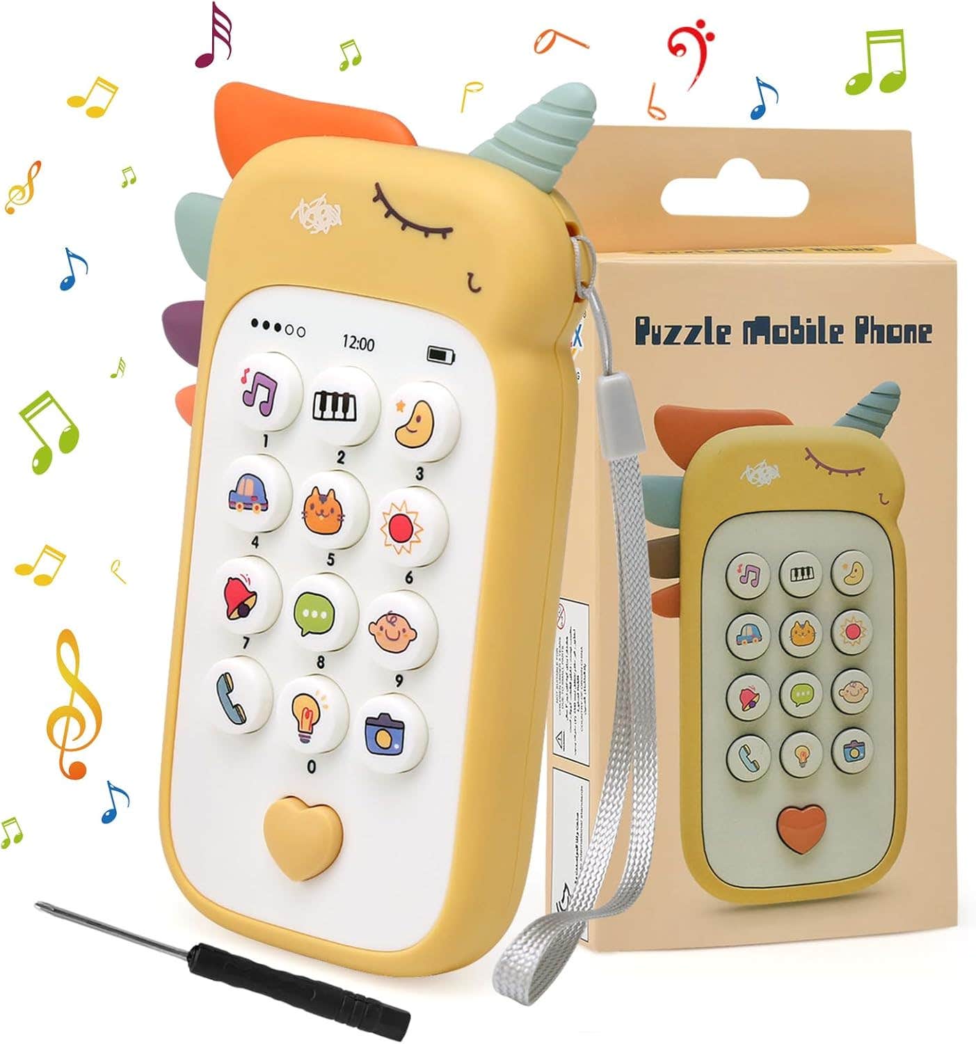 Felly Flashing Lights Design Plastic Baby Mobile Phone - Yellow White