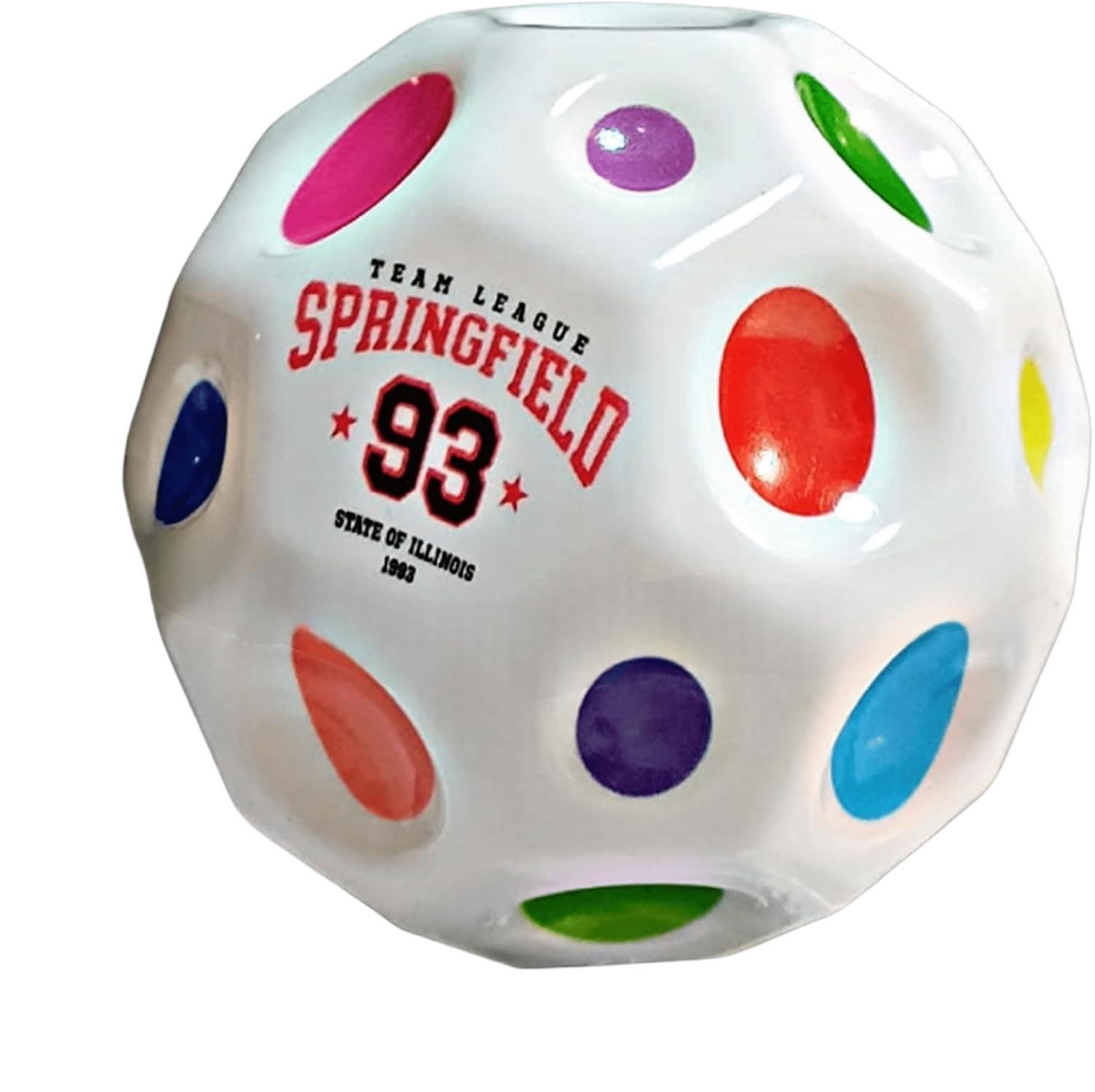 Jollygo Bouncy Design Rubber Jump Ball, 9.5 cm - White